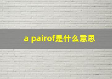 a pairof是什么意思